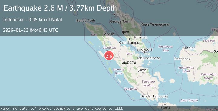 Map of Northern Sumatra, Indonesia