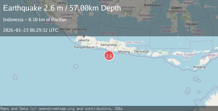 Map of Java, Indonesia