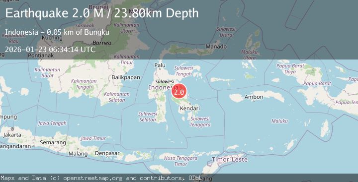 Map of Sulawesi, Indonesia