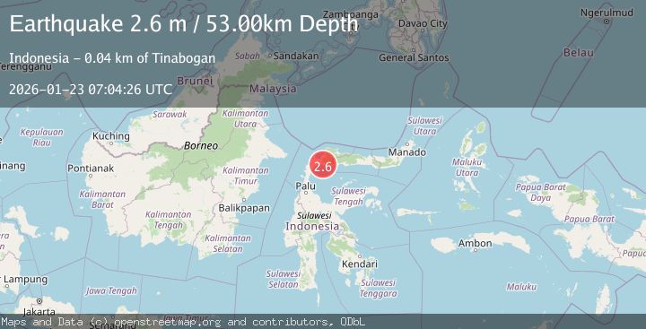 Map of Minahassa Peninsula, Sulawesi