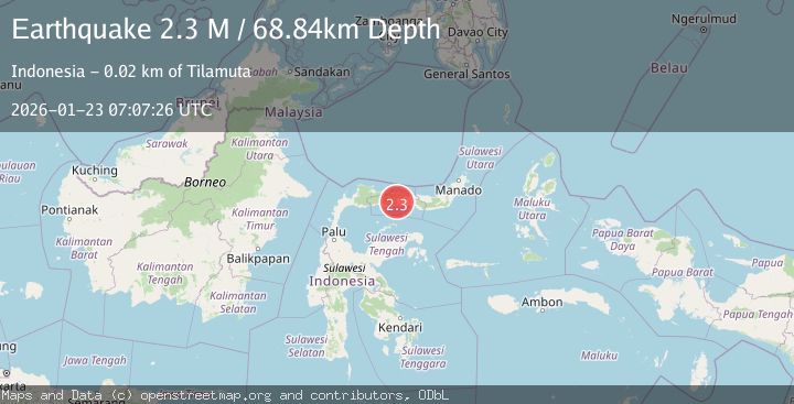 Map of Minahassa Peninsula, Sulawesi