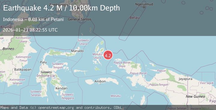 Map of Halmahera, Indonesia