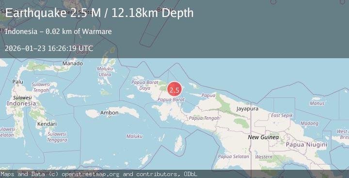Map of West Papua Region, Indonesia