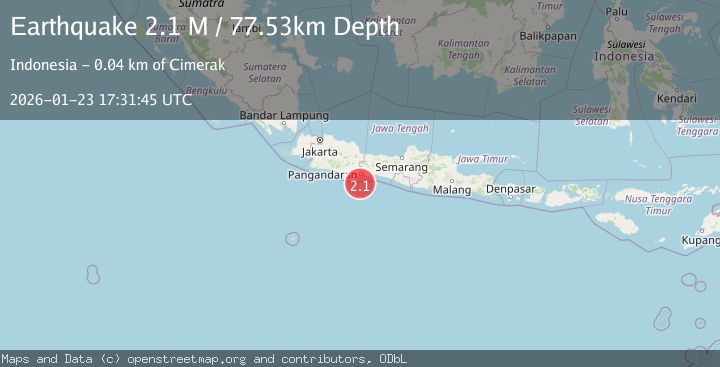Map of Java, Indonesia