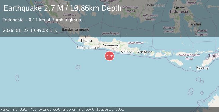 Map of Java, Indonesia