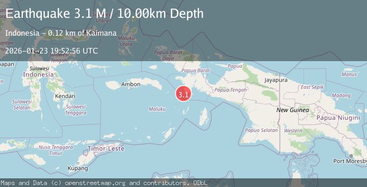 Map of West Papua Region, Indonesia