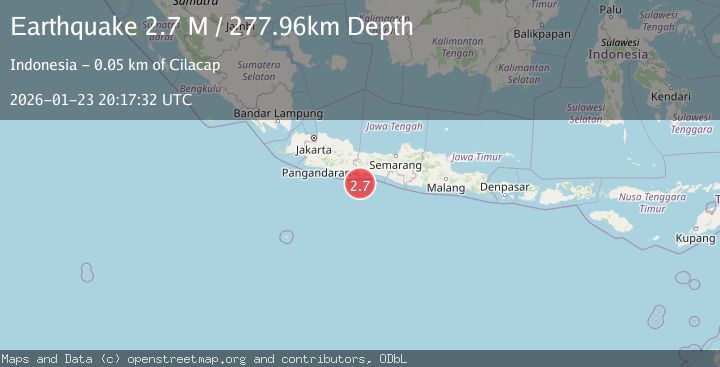 Map of Java, Indonesia