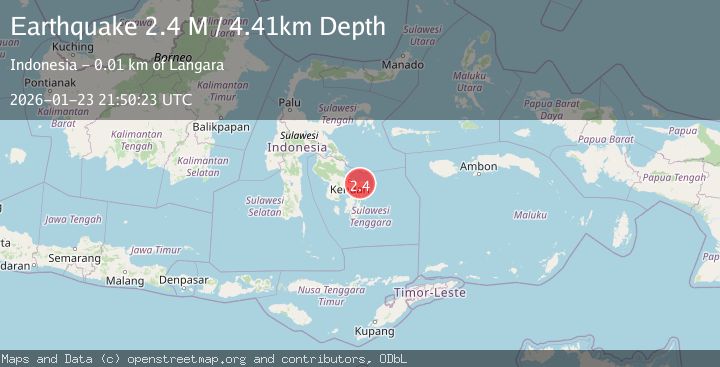 Map of Sulawesi, Indonesia