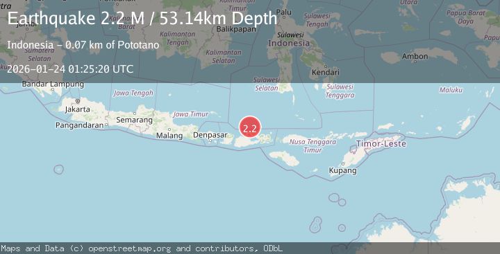 Map of Sumbawa Region, Indonesia