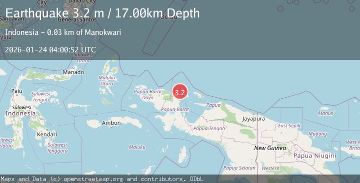 Map of West Papua Region, Indonesia