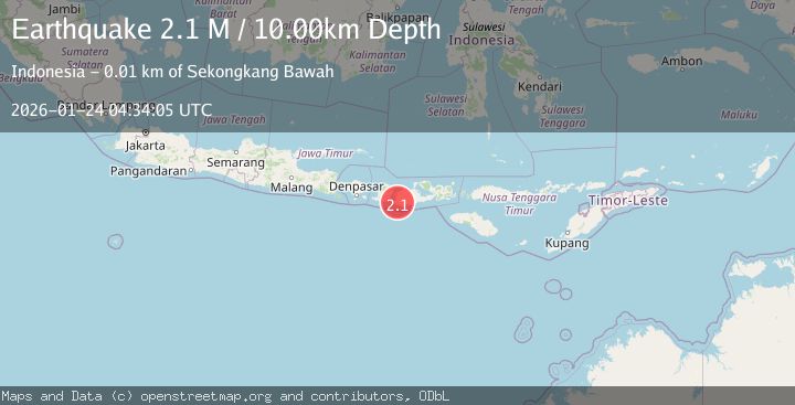 Map of Sumbawa Region, Indonesia