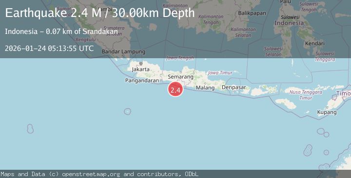 Map of Java, Indonesia