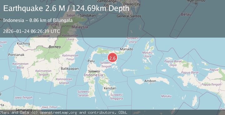 Map of Minahassa Peninsula, Sulawesi