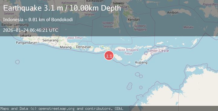 Map of Sumbawa Region, Indonesia