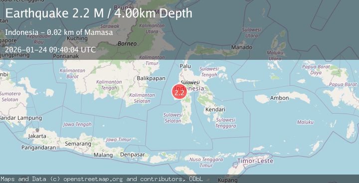 Map of Sulawesi, Indonesia