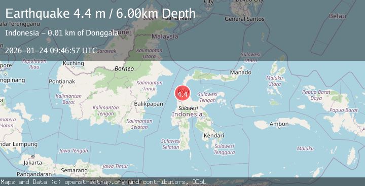 Map of Minahassa Peninsula, Sulawesi