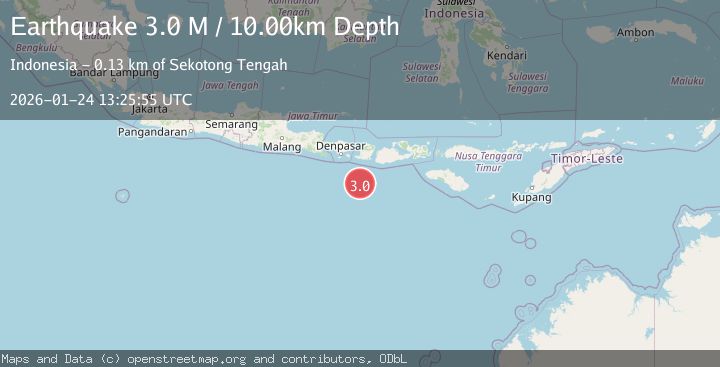 Map of Sumbawa Region, Indonesia