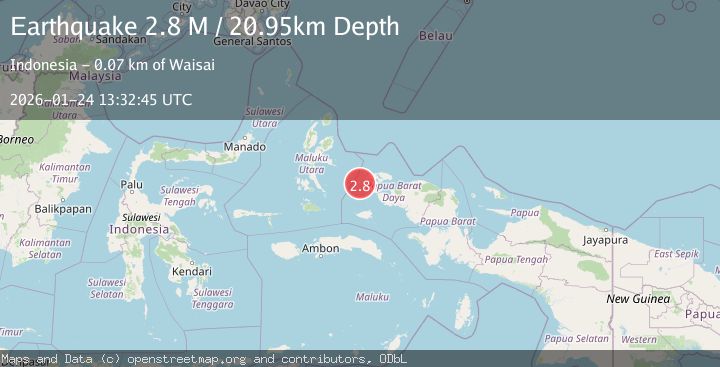 Map of Halmahera, Indonesia