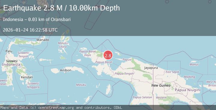 Map of West Papua Region, Indonesia