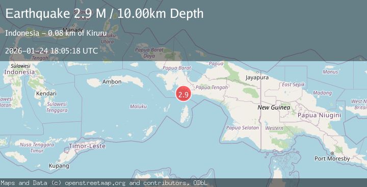 Map of West Papua Region, Indonesia