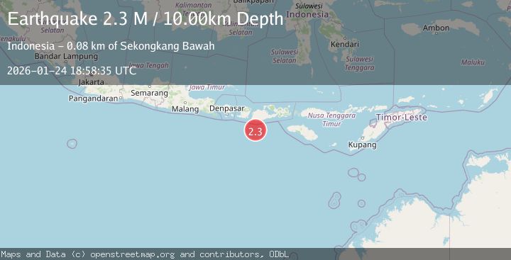 Map of Sumbawa Region, Indonesia