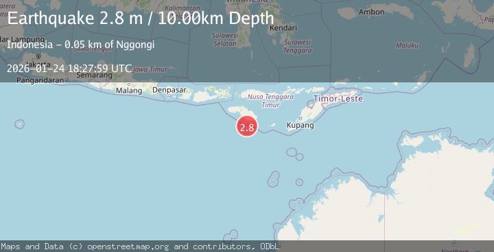 Map of Sumba Region, Indonesia