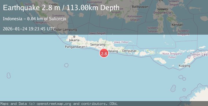 Map of Java, Indonesia