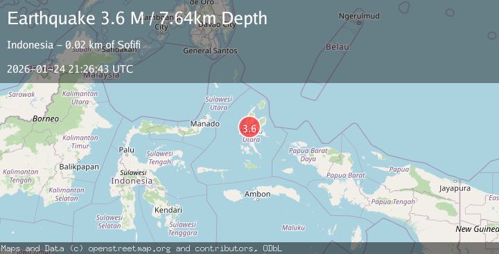 Map of Halmahera, Indonesia