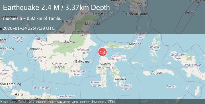 Map of Minahassa Peninsula, Sulawesi