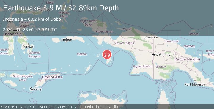 Map of Aru Islands Region, Indonesia