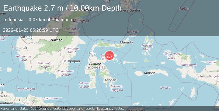 Map of Minahassa Peninsula, Sulawesi