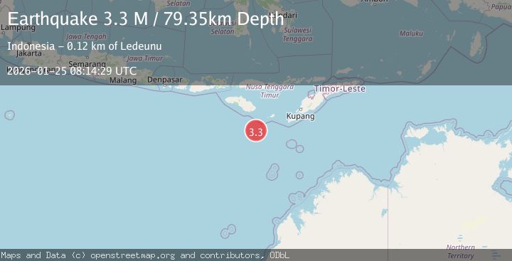 Map of South of Sumba, Indonesia