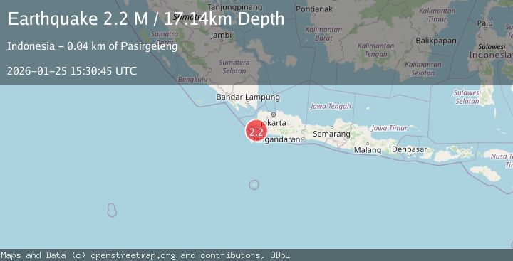 Map of Java, Indonesia