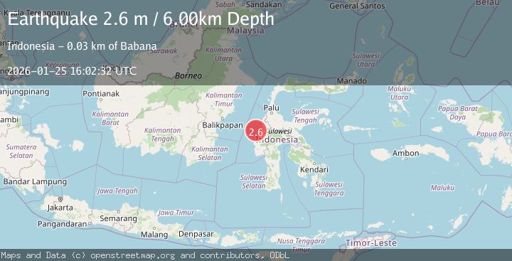 Map of Sulawesi, Indonesia