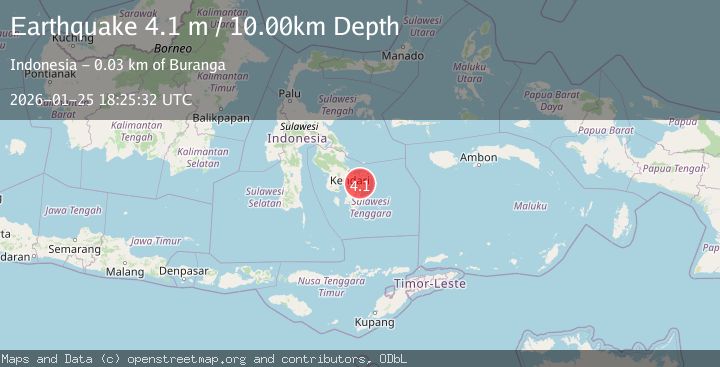 Map of Sulawesi, Indonesia
