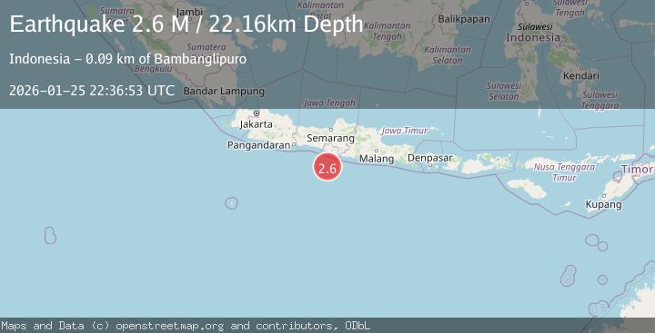 Map of Java, Indonesia