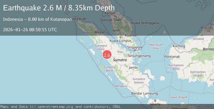 Map of Northern Sumatra, Indonesia