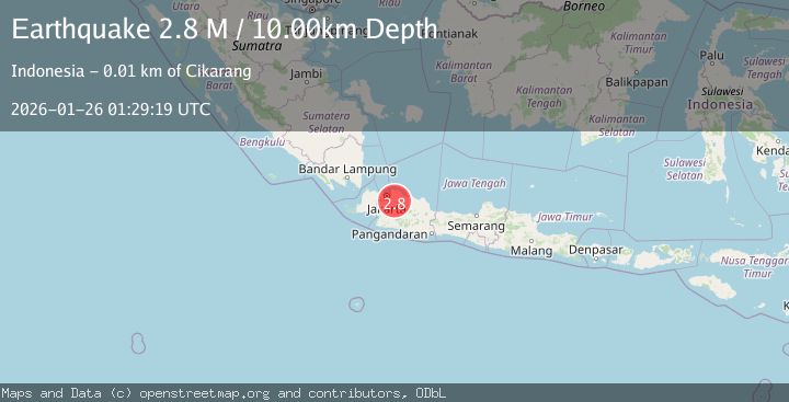 Map of Java, Indonesia