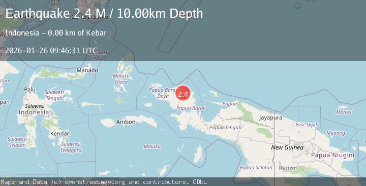 Map of West Papua Region, Indonesia