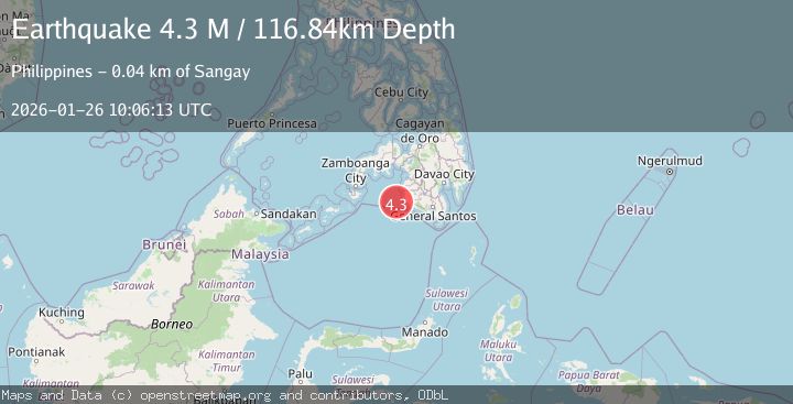 Map of Mindanao, Philippines