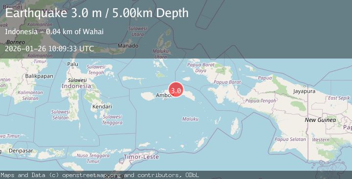 Map of Seram, Indonesia