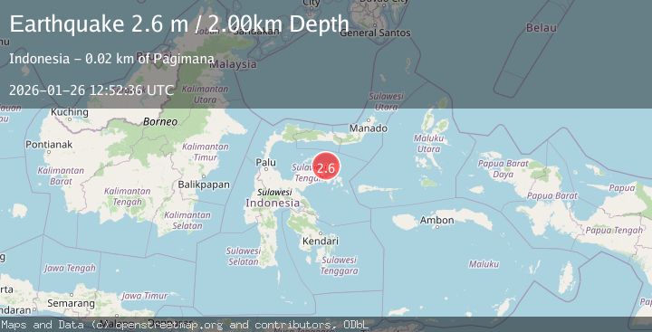 Map of Minahassa Peninsula, Sulawesi
