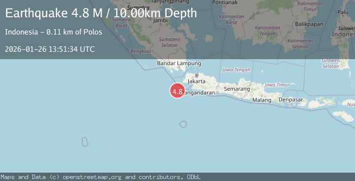 Map of Java, Indonesia