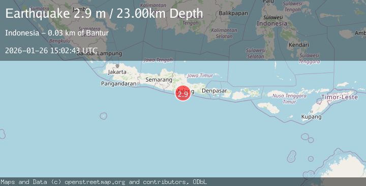 Map of Java, Indonesia
