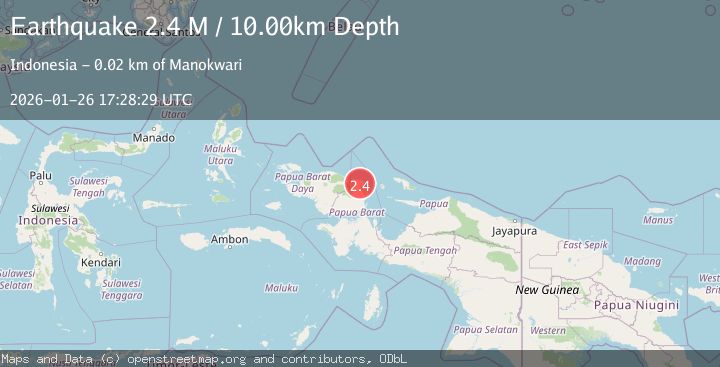 Map of West Papua Region, Indonesia
