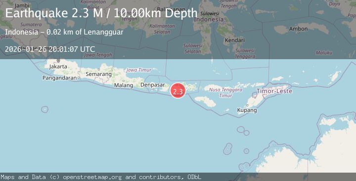 Map of Sumbawa Region, Indonesia