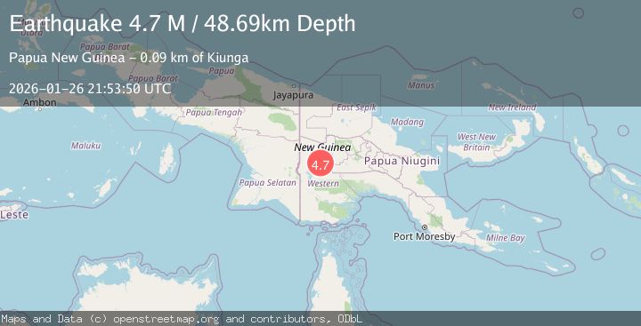 Map of New Guinea, Papua New Guinea