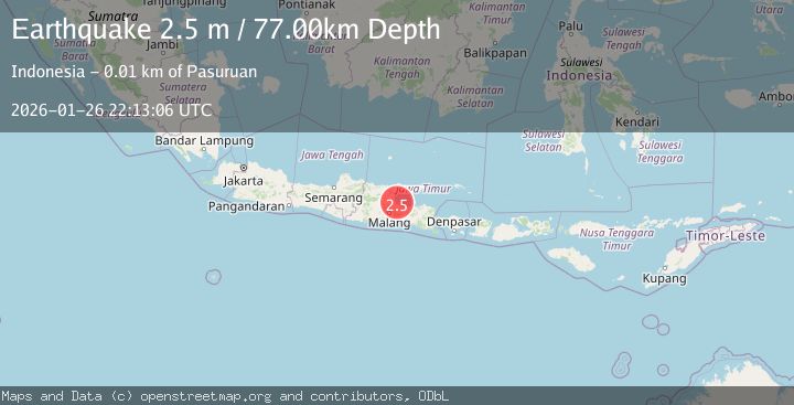 Map of Java, Indonesia