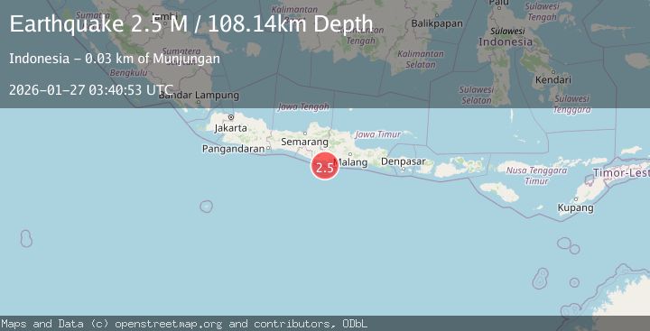 Map of Java, Indonesia