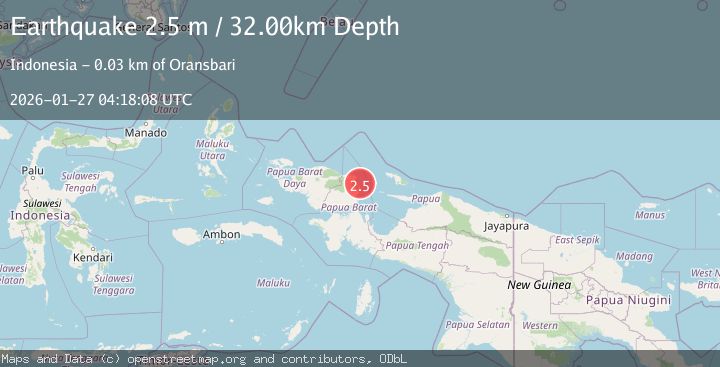 Map of West Papua Region, Indonesia